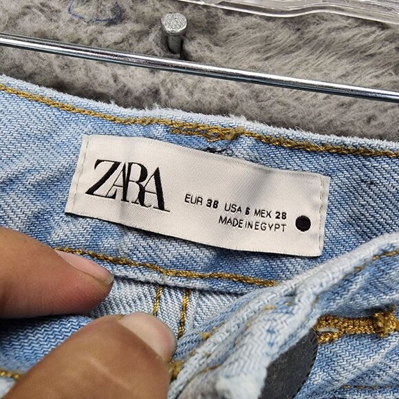 Zara Jeans Womens 6 Light Wash High Rise Wide Leg - Picture 4 of 12